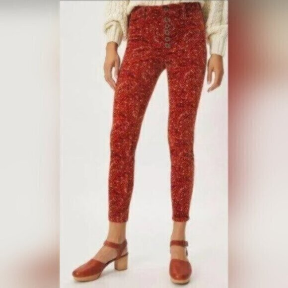 Pilcro by Anthropologie High Rise Skinny Button Fly Corduroy Pants NWT Sz 28 - Picture 9 of 10